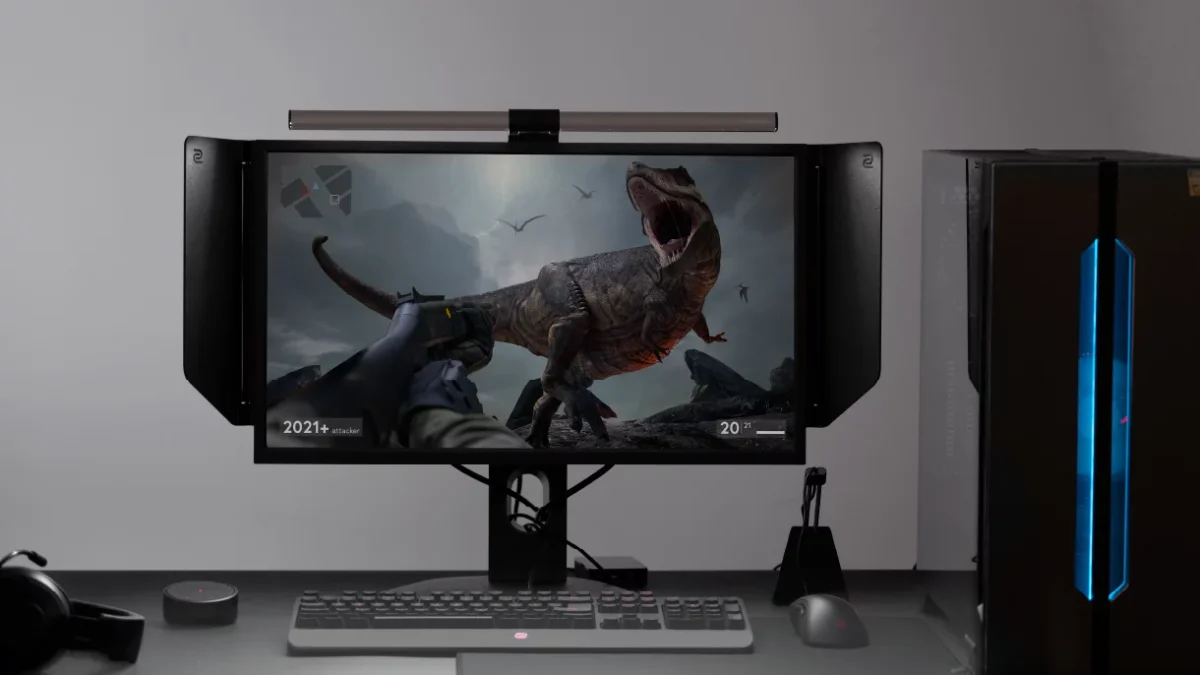 BenQ ScreenBar Halo rear ambient bias light illuminating wall behind display