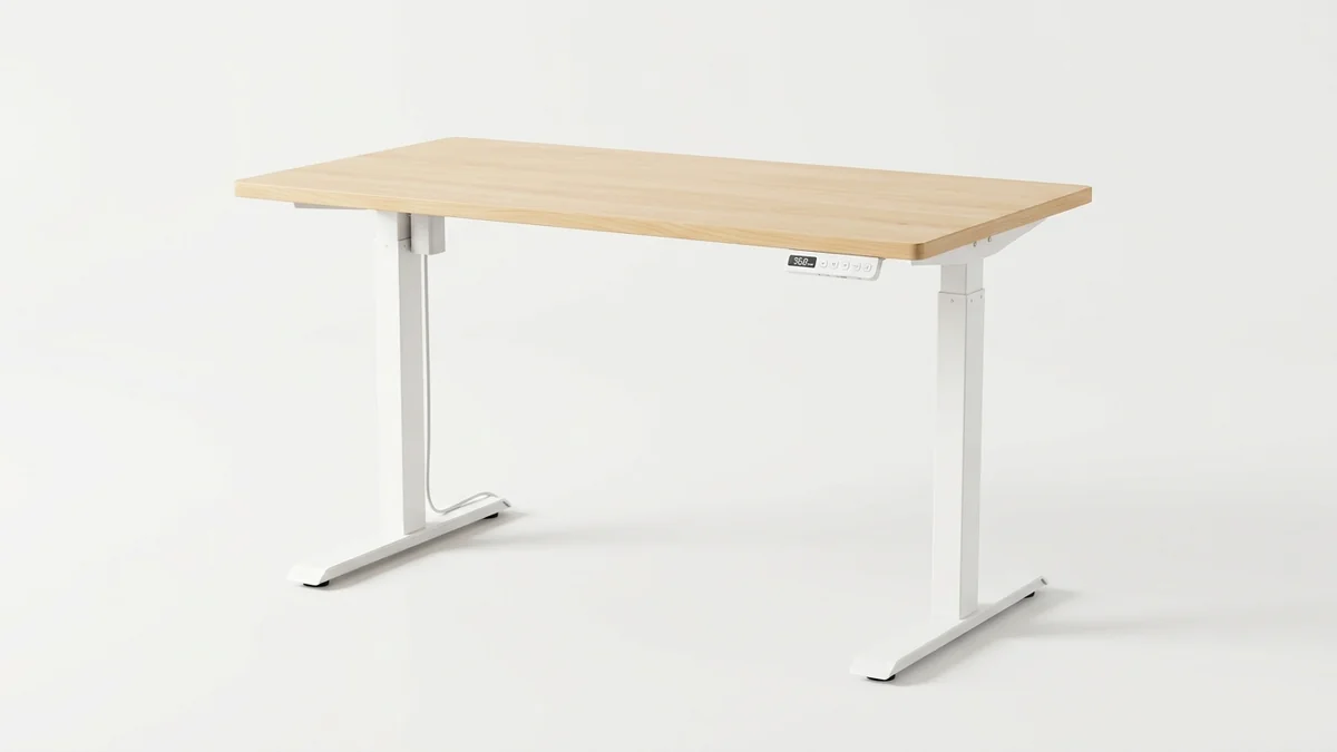 FlexiSpot E5 standing desk on clean studio background