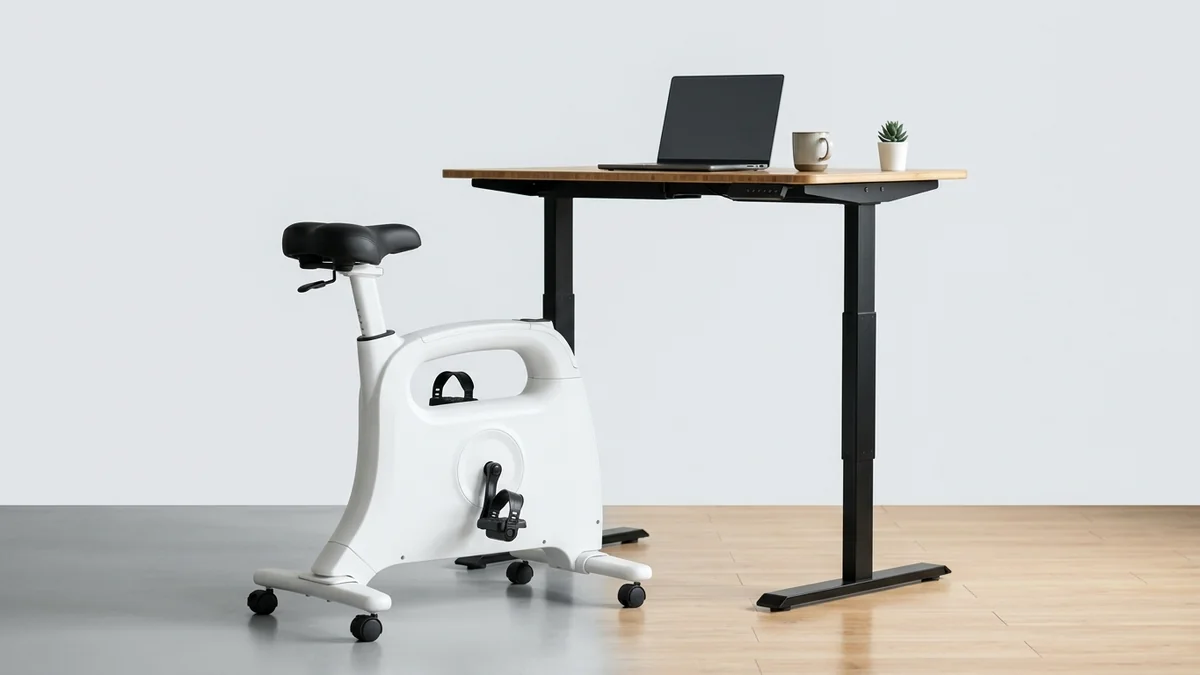 FlexiSpot V9U under-desk exercise bike on clean studio background