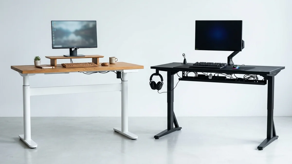 FlexiSpot E7 Pro vs Secretlab Magnus Pro comparison on clean studio background